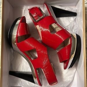 EUC Michael Kors Carla Platform 8M Chili